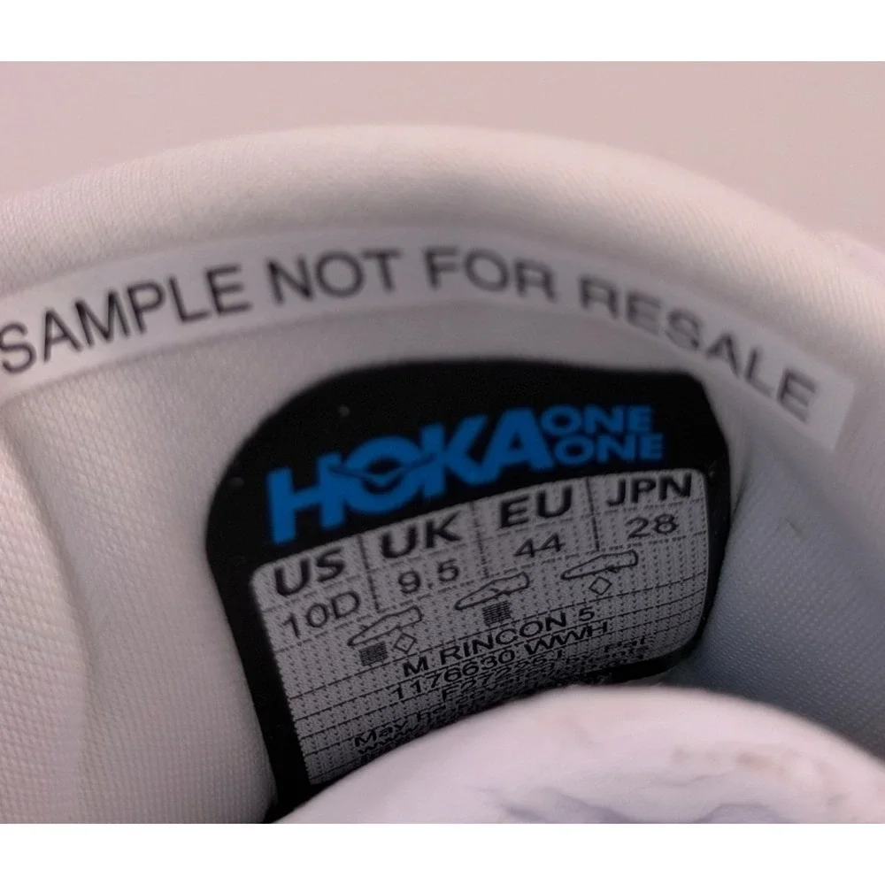 Hoka One One Rincon 5 Running Shoes Men's Size 10D White/White 1176630 Sample